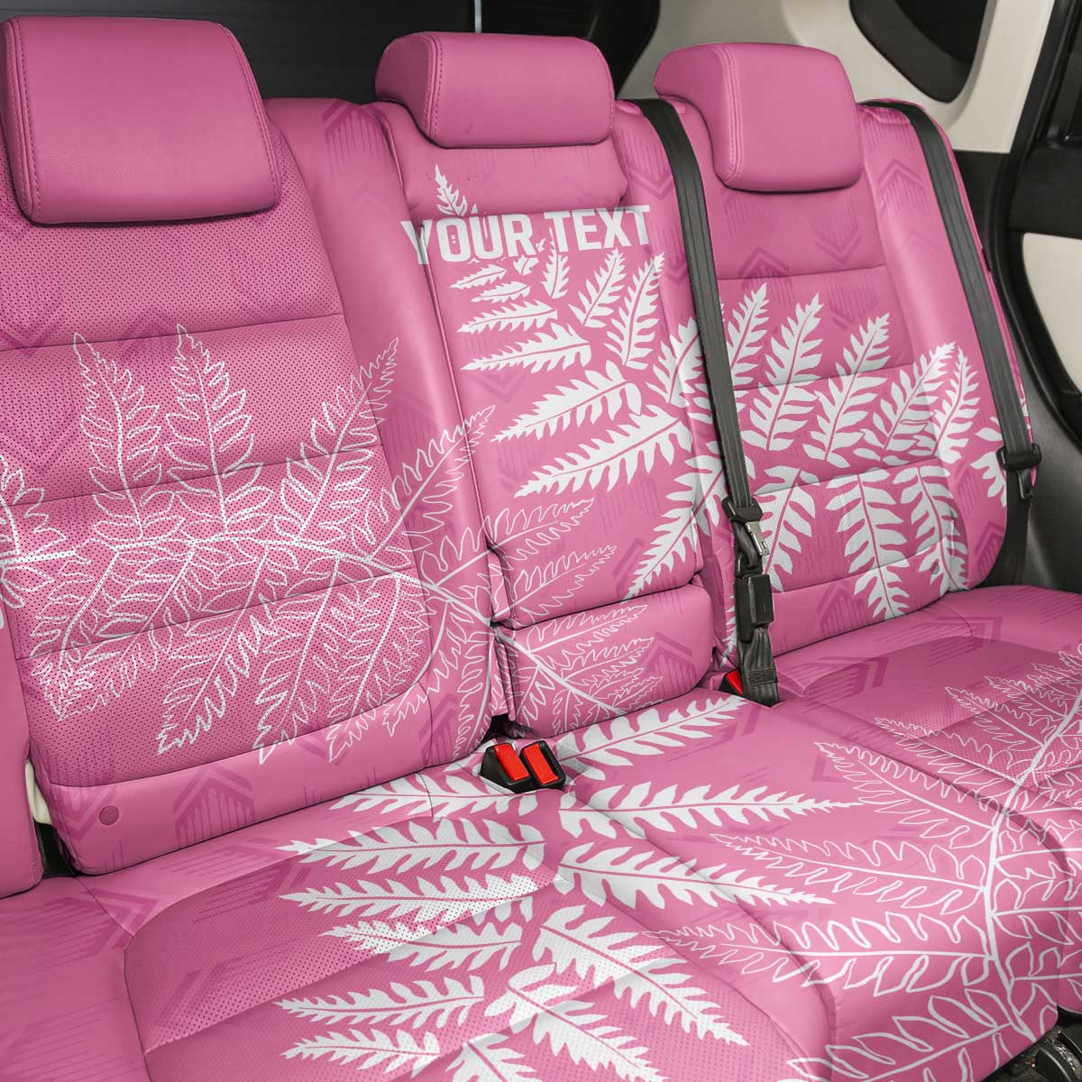 New Zealand Lawn Bowls Breast Cancer Personalized Back Car Seat Cover Wrap-Around Silver Fern - Polynesian Pride