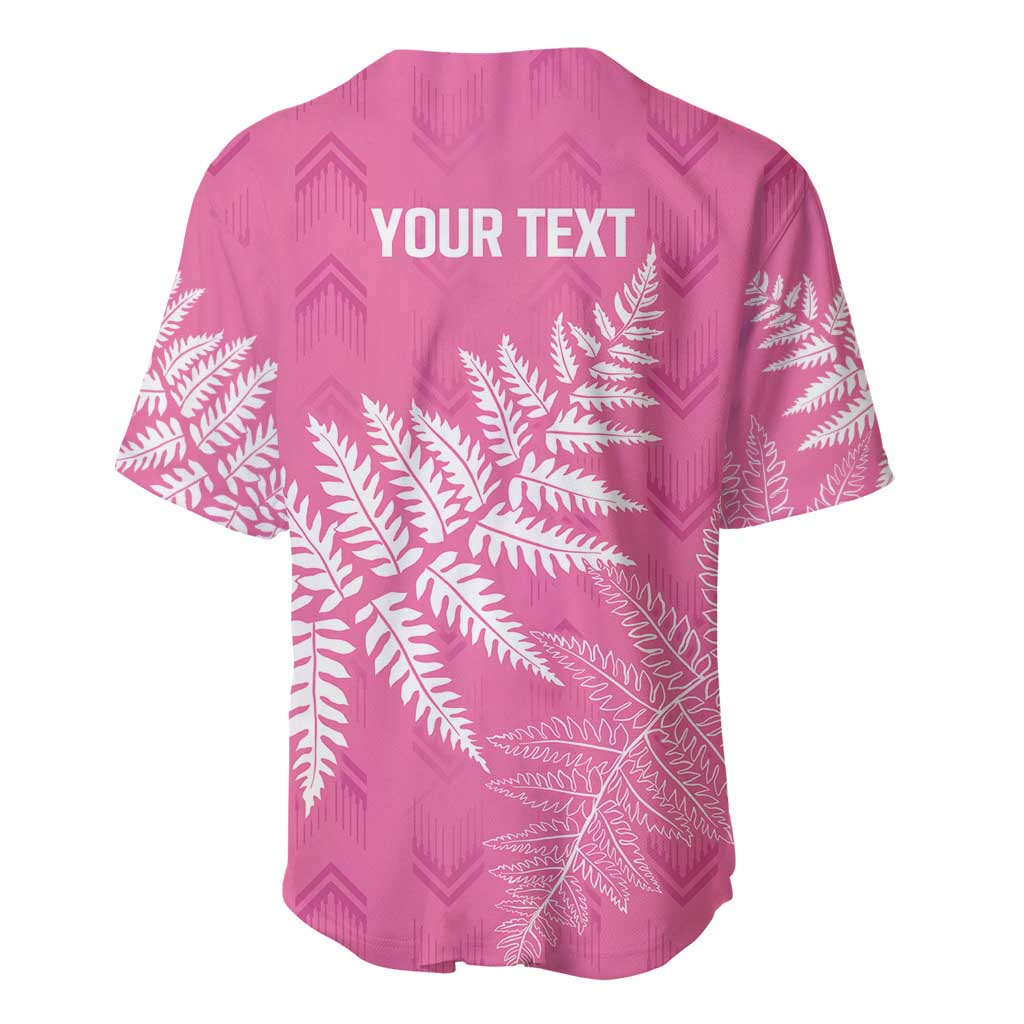 New Zealand Lawn Bowls Breast Cancer Personalized Baseball Jersey Wrap-Around Silver Fern - Polynesian Pride