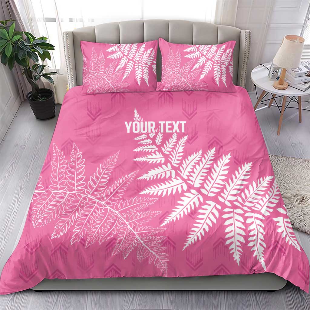 New Zealand Lawn Bowls Breast Cancer Personalized Bedding Set Wrap-Around Silver Fern - Polynesian Pride