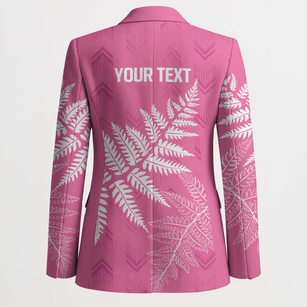 New Zealand Lawn Bowls Breast Cancer Personalized Blazer Wrap-Around Silver Fern - Polynesian Pride