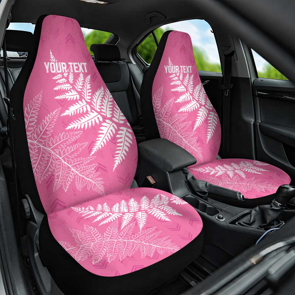 New Zealand Lawn Bowls Breast Cancer Personalized Car Seat Cover Wrap-Around Silver Fern - Polynesian Pride