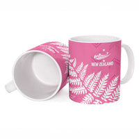New Zealand Lawn Bowls Breast Cancer Personalized Ceramic Mug Wrap-Around Silver Fern - Polynesian Pride
