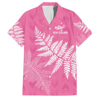 New Zealand Lawn Bowls Breast Cancer Personalized Family Matching Off Shoulder Maxi Dress and Hawaiian Shirt Wrap-Around Silver Fern - Polynesian Pride