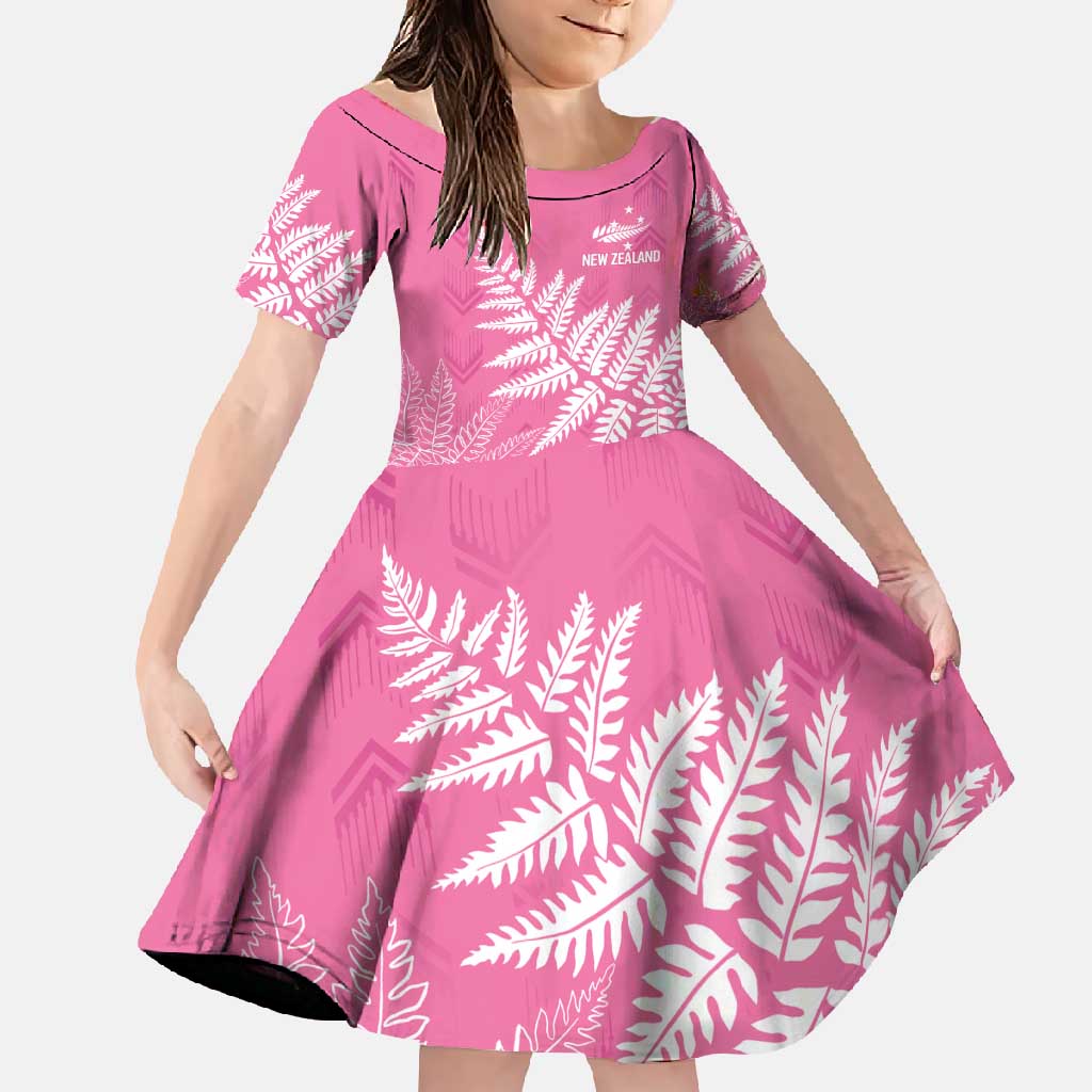 New Zealand Lawn Bowls Breast Cancer Personalized Family Matching Tank Maxi Dress and Hawaiian Shirt Wrap-Around Silver Fern - Polynesian Pride