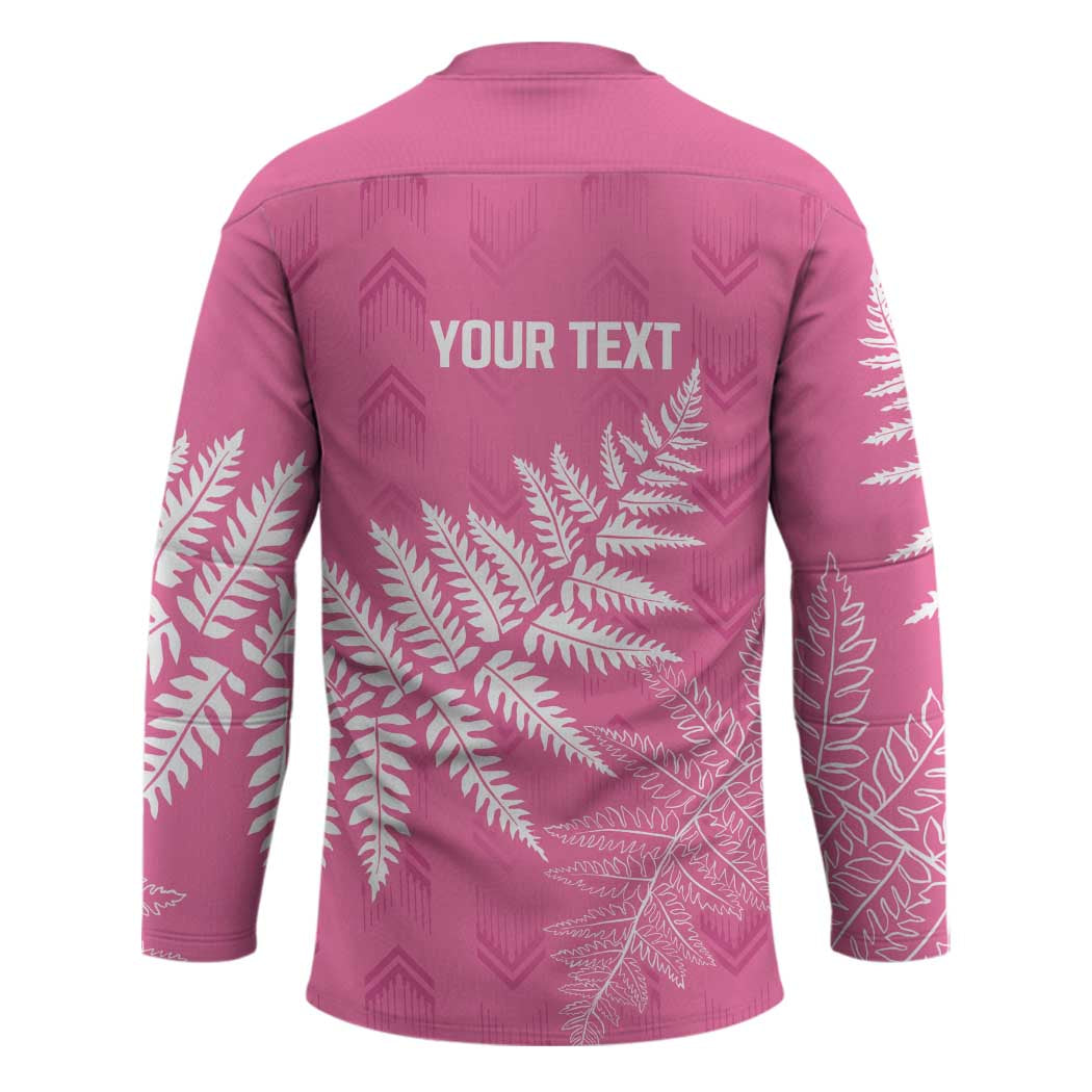 New Zealand Lawn Bowls Breast Cancer Personalized Hockey Jersey Wrap-Around Silver Fern - Polynesian Pride