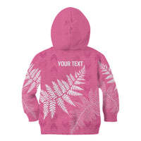 New Zealand Lawn Bowls Breast Cancer Personalized Kid Hoodie Wrap-Around Silver Fern - Polynesian Pride