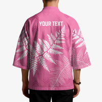 New Zealand Lawn Bowls Breast Cancer Personalized Kimono Wrap-Around Silver Fern - Polynesian Pride
