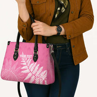 New Zealand Lawn Bowls Breast Cancer Personalized Leather Bag Wrap-Around Silver Fern - Polynesian Pride