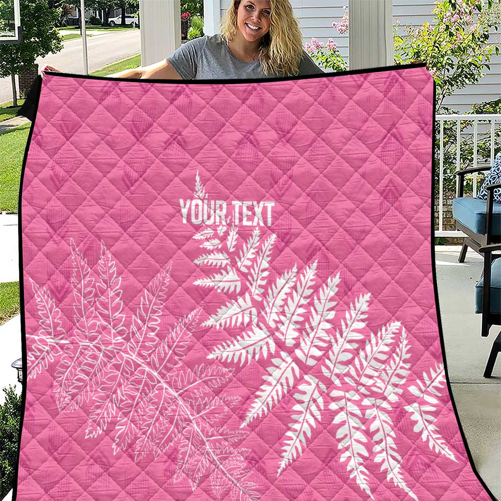 New Zealand Lawn Bowls Breast Cancer Personalized Quilt Wrap-Around Silver Fern - Polynesian Pride