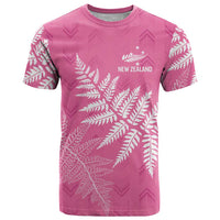New Zealand Lawn Bowls Breast Cancer Personalized T Shirt Wrap-Around Silver Fern - Polynesian Pride