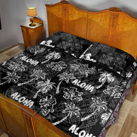 Aloha Vintage Quilt Quilt Bed Set Hawaiian Seamless - Black LT7 - Polynesian Pride
