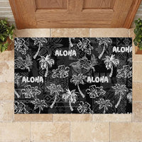 Aloha Vintage Quilt Rubber Doormat Hawaiian Seamless - Black LT7 - Polynesian Pride