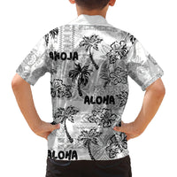 Aloha Vintage Quilt Family Matching Puletasi Dress and Hawaiian Shirt Hawaiian Seamless - White LT7 - Polynesian Pride