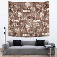 Aloha Vintage Quilt Tapestry Hawaiian Seamless - Brown LT7 - Polynesian Pride