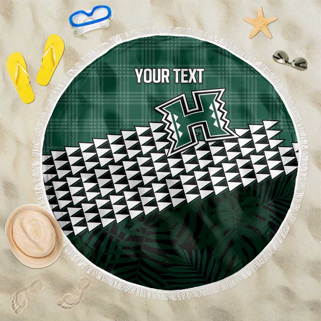 Rainbow Warriors Hawaii Personalized Palaka Beach Blanket LT7 One Size 150cm Green - Polynesian Pride