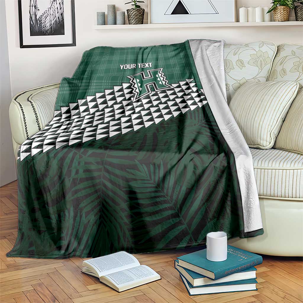 Rainbow Warriors Hawaii Personalized Palaka Blanket LT7 Green - Polynesian Pride