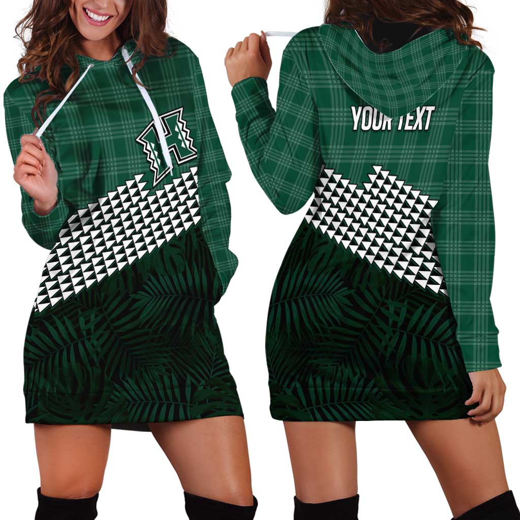 Rainbow Warriors Hawaii Personalized Palaka Hoodie Dress - Polynesian Pride