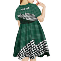 Rainbow Warriors Hawaii Personalized Palaka Kid Short Sleeve Dress - Polynesian Pride