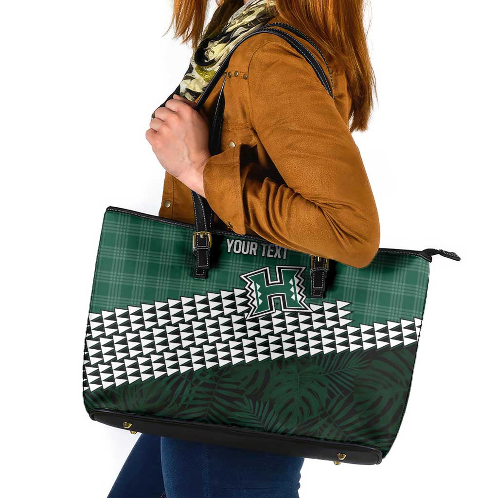 Rainbow Warriors Hawaii Personalized Palaka Leather Tote Bag - Polynesian Pride