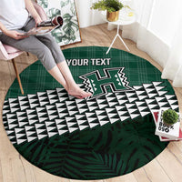 Rainbow Warriors Hawaii Personalized Palaka Round Carpet LT7 - Polynesian Pride