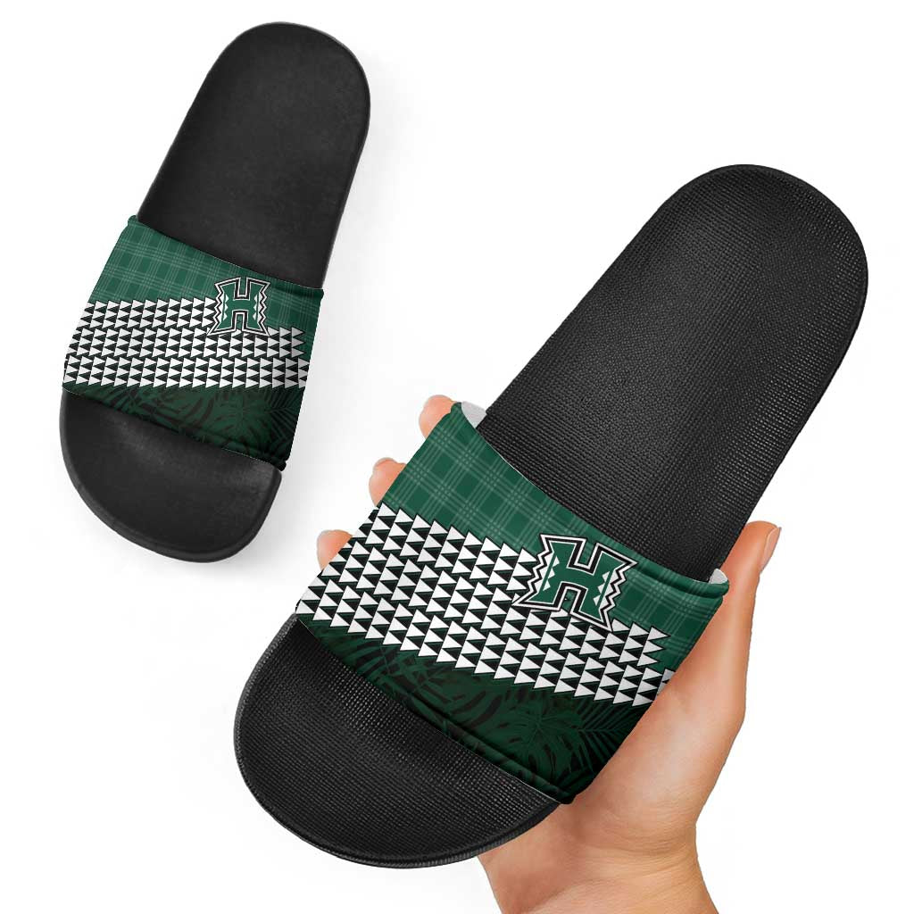 Rainbow Warriors Hawaii Personalized Palaka Slide Sandals LT7 - Polynesian Pride