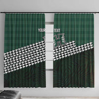 Rainbow Warriors Hawaii Personalized Palaka Window Curtain LT7 With Hooks Green - Polynesian Pride