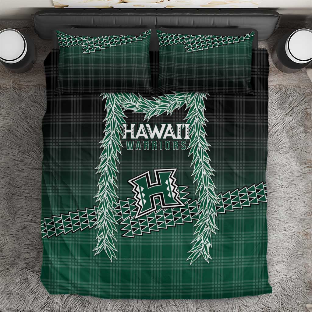 Rainbow Warriors Hawaii Palaka Bedding Set Maile Lei LT7 Dark Green - Polynesian Pride
