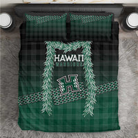 Rainbow Warriors Hawaii Palaka Bedding Set Maile Lei LT7 Dark Green - Polynesian Pride
