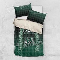 Rainbow Warriors Hawaii Palaka Bedding Set Maile Lei LT7 US Twin 172cm x 218cm Dark Green - Polynesian Pride