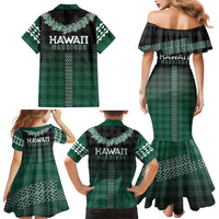 Rainbow Warriors Hawaii Palaka Family Matching Mermaid Dress and Hawaiian Shirt Maile Lei - Polynesian Pride