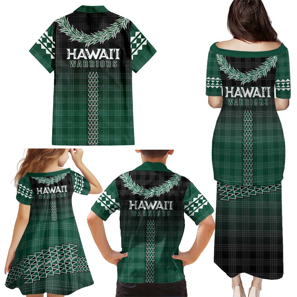 Rainbow Warriors Hawaii Palaka Family Matching Puletasi and Hawaiian Shirt Maile Lei - Polynesian Pride
