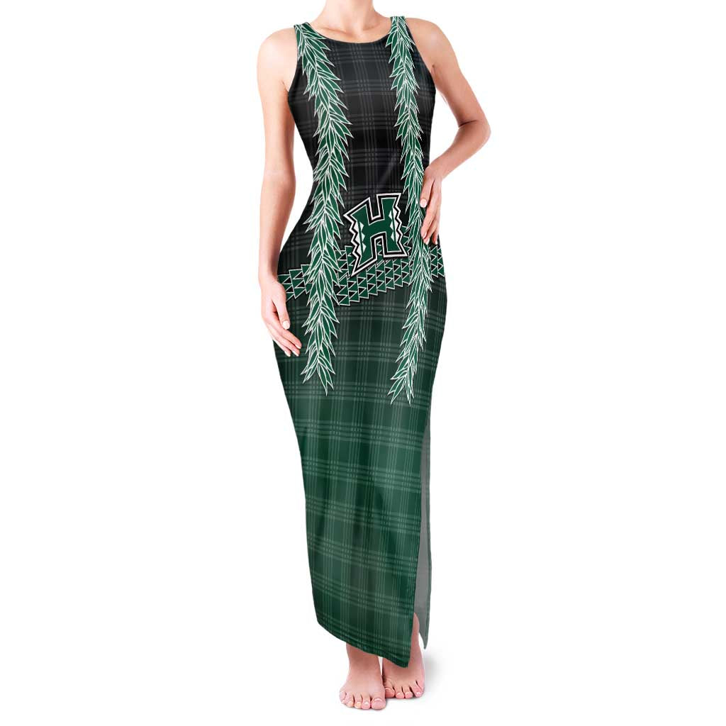 Rainbow Warriors Hawaii Palaka Family Matching Tank Maxi Dress and Hawaiian Shirt Maile Lei - Polynesian Pride
