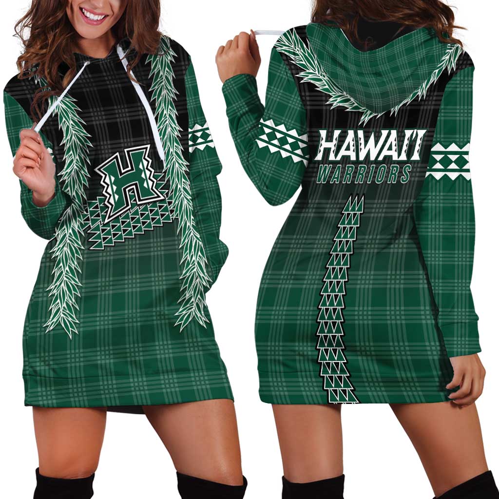Rainbow Warriors Hawaii Palaka Hoodie Dress Maile Lei LT7 - Polynesian Pride