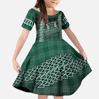 Rainbow Warriors Hawaii Palaka Kid Short Sleeve Dress Maile Lei LT7 KID Dark Green - Polynesian Pride