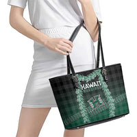 Rainbow Warriors Hawaii Palaka Leather Tote Bag Maile Lei LT7 - Polynesian Pride