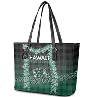 Rainbow Warriors Hawaii Palaka Leather Tote Bag Maile Lei LT7 - Polynesian Pride