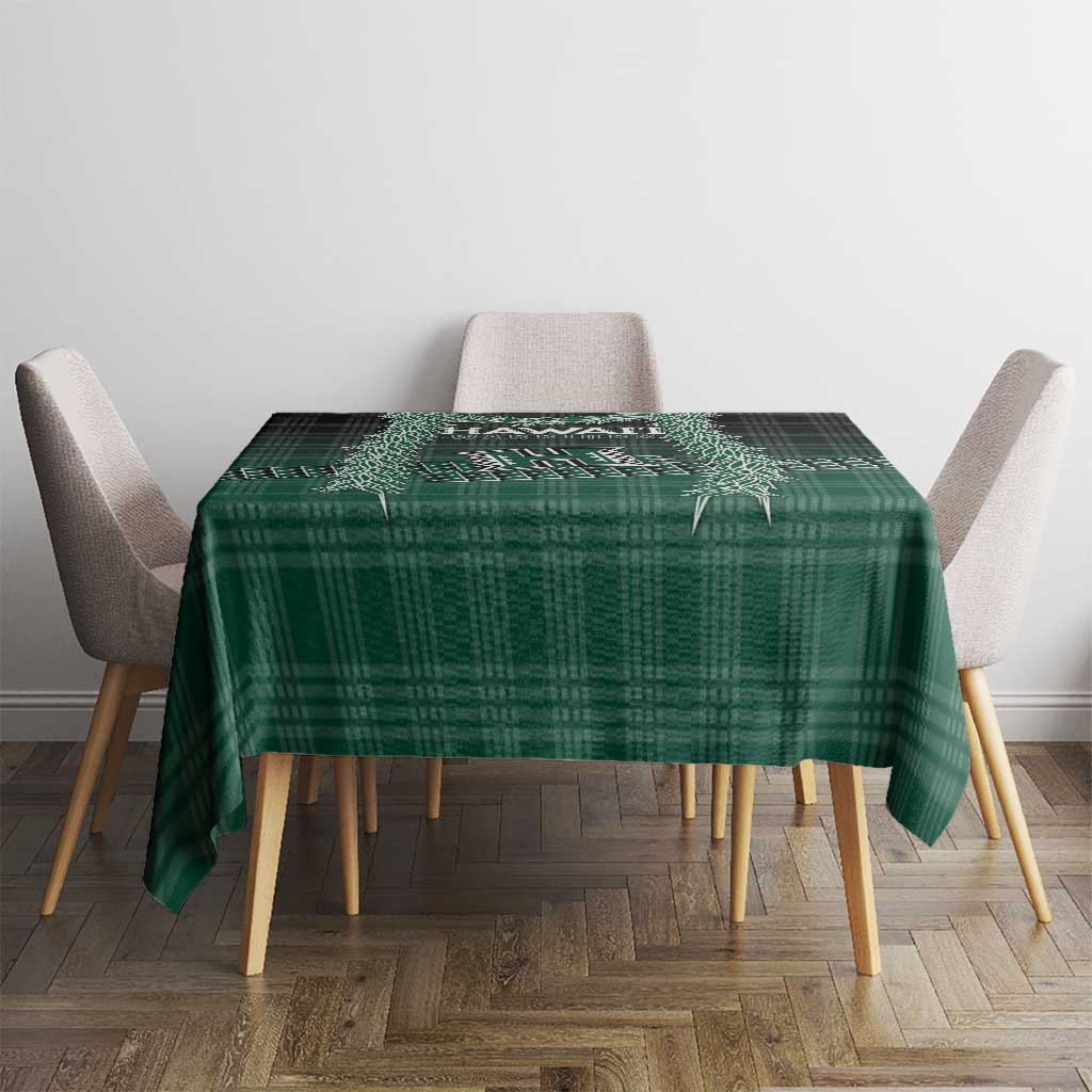 Rainbow Warriors Hawaii Palaka Tablecloth Maile Lei - Polynesian Pride
