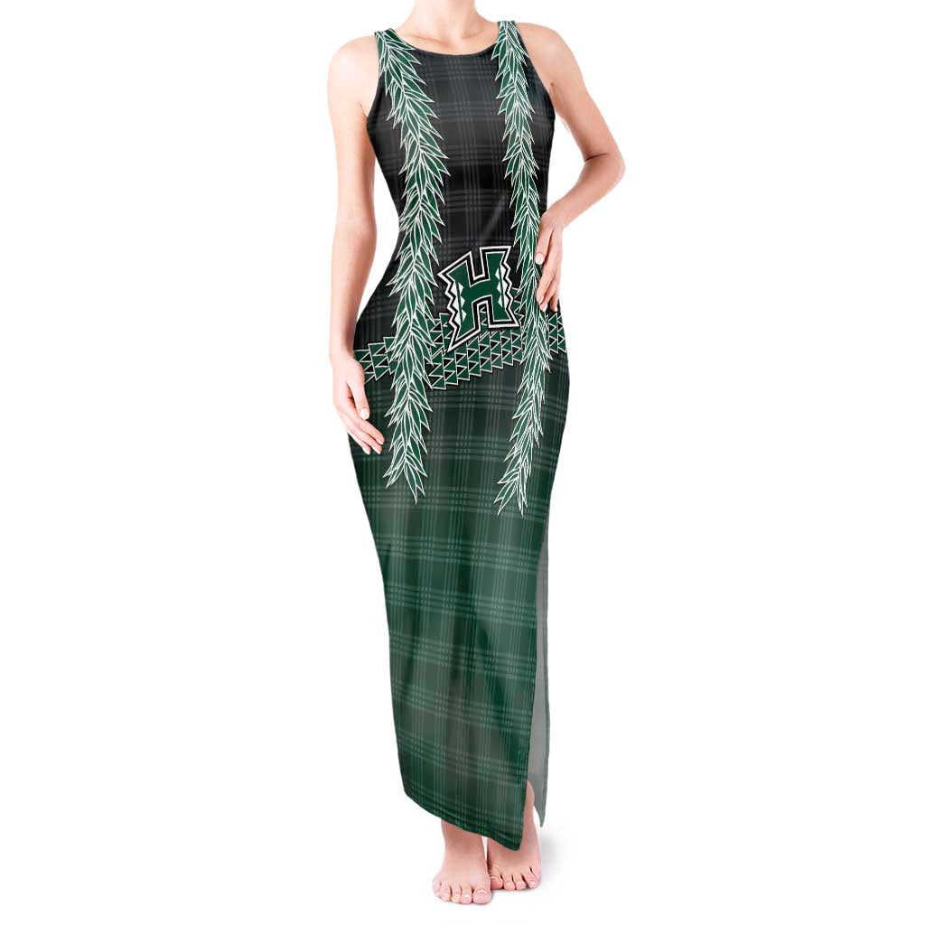 Rainbow Warriors Hawaii Palaka Tank Maxi Dress Maile Lei - Polynesian Pride