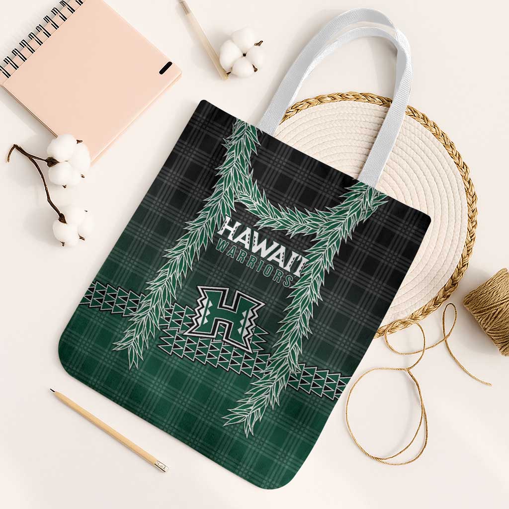 Rainbow Warriors Hawaii Palaka Tote Bag Maile Lei LT7 White Strap One Size Dark Green - Polynesian Pride