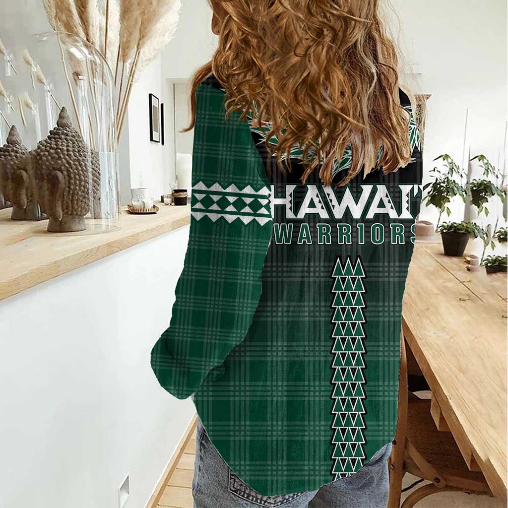 Rainbow Warriors Hawaii Palaka Women Casual Shirt Maile Lei LT7 - Polynesian Pride