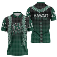 Rainbow Warriors Hawaii Palaka Zipper Polo Shirt Maile Lei - Polynesian Pride