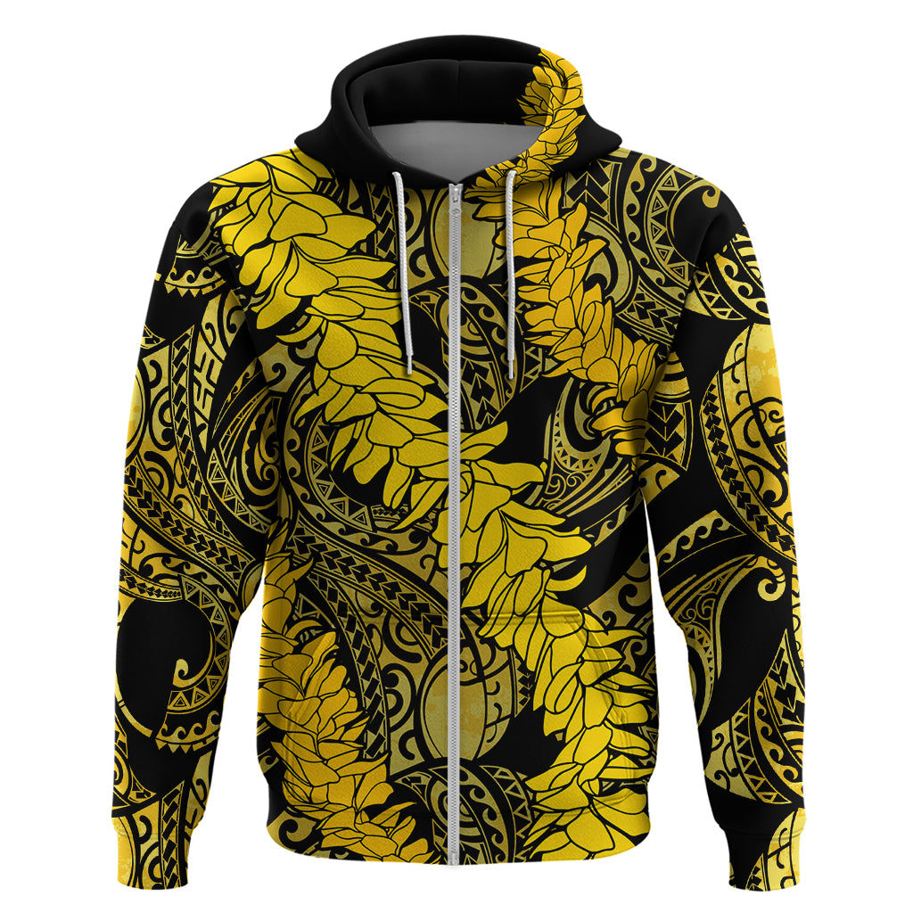 Hawaii Oahu Ilima Lei Zip Hoodie LT7 Zip Hoodie Yellow - Polynesian Pride