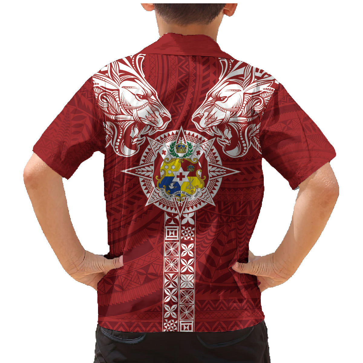 Tonga Independence Day Family Matching Mermaid Dress and Hawaiian Shirt Tongatapu Lion Ngatu Motifs