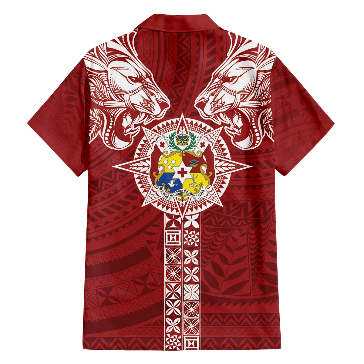 Tonga Independence Day Family Matching Off The Shoulder Long Sleeve Dress and Hawaiian Shirt Tongatapu Lion Ngatu Motifs