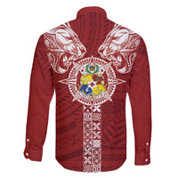 Tonga Independence Day Family Matching Tank Maxi Dress and Hawaiian Shirt Tongatapu Lion Ngatu Motifs
