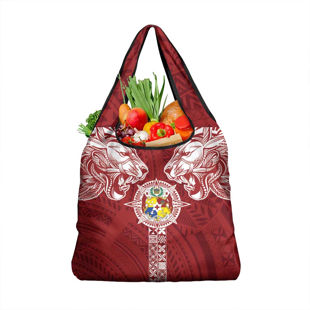 Tonga Independence Day Grocery Bag Tongatapu Lion Ngatu Motifs
