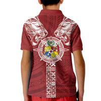 Tonga Independence Day Kid Polo Shirt Tongatapu Lion Ngatu Motifs