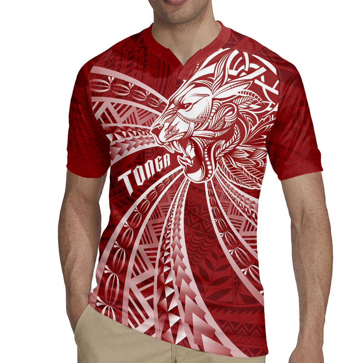 Tonga Independence Day Rugby Jersey Tongatapu Lion Ngatu Motifs