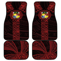 Tonga Independence Day Car Mats Tongatapu Lion Ngatu Motifs Black Ver.