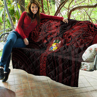Tonga Independence Day Quilt Tongatapu Lion Ngatu Motifs Black Ver.